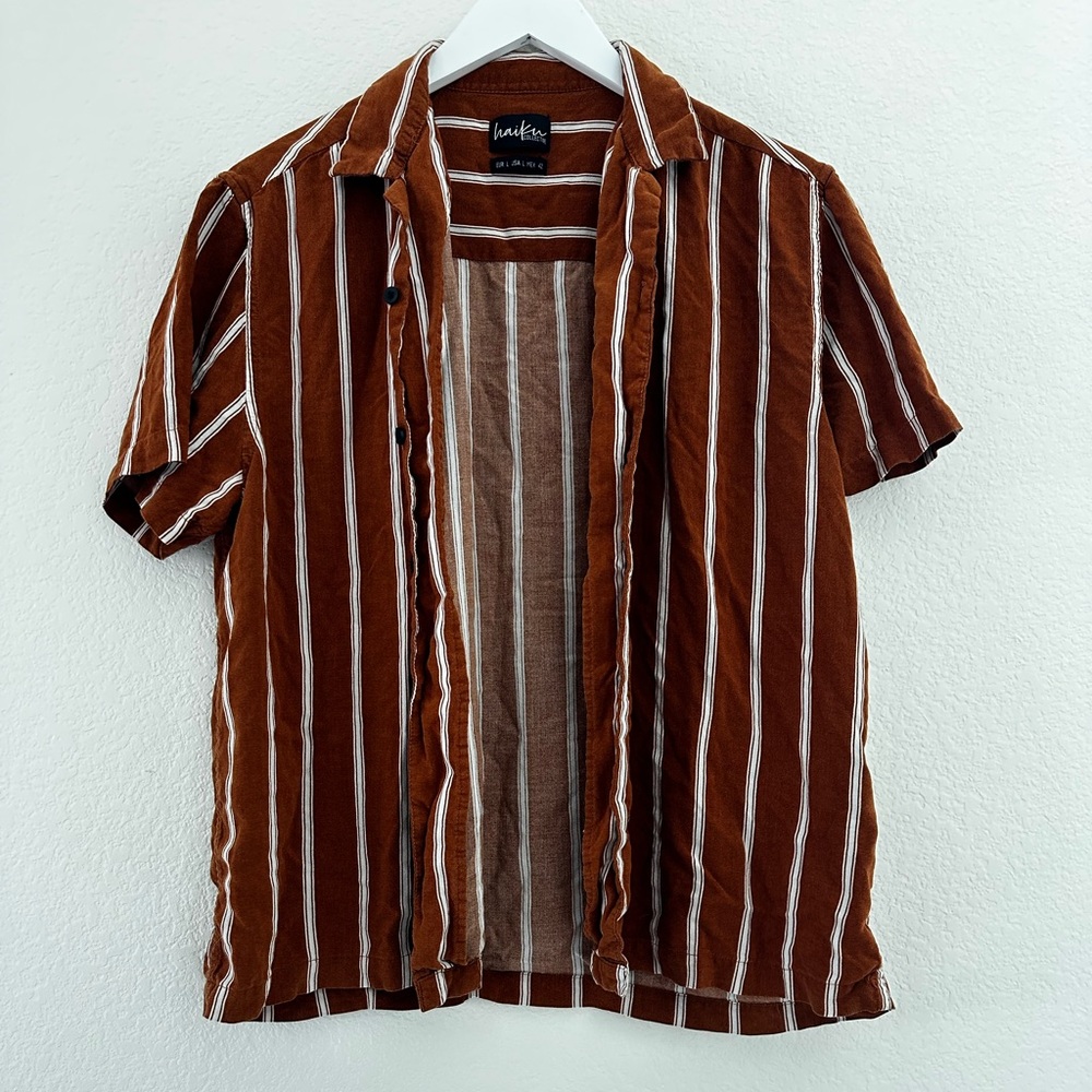 Haiku Brown Striped Men's Shirt